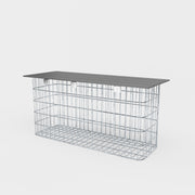 Gartenbank 102 x 50 x 32 cm MW 5 x 10 cm feuerverzinkt, mit Recyclingauflage in anthrazit