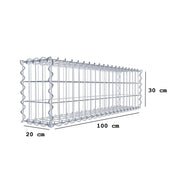 Kuvido Gabionenkorb 100 x 30 x 20 cm (L x H x T)  Verzinktes drahtgeflecht 4 mm, Maschenweite 5 x 10 cm, Spiralverbinder, für Gartengestaltung und Landschaftsbau