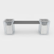 Gartenbank 2 Blumensäulen - 200 x 62 x 42 ( L x H x T) MW 5 x 5 cm feuerverzinkt, mit Recyclingauflage in anthrazit