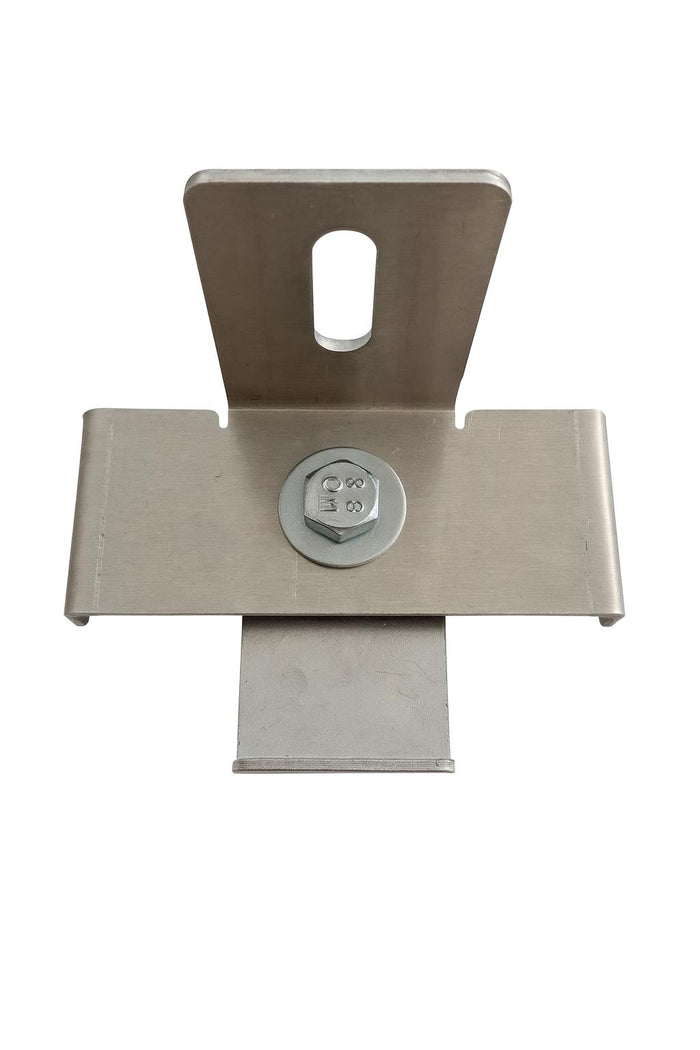 Klammer mit Zaunhalter Maschenweite 10 x 10 cm, Aluminium