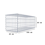 Gabione 100 cm x 40 cm x 40 cm (L x H x T), Maschenweite 5 cm x 10 cm, Spirale