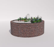 Kuvido Gabionen Hochteich rund, Außendurchmesser 232 cm, Höhe 80 cm, Maschenweite 5 x 5 cm, Wandstärke 15 cm