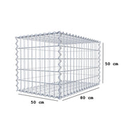 Gabione 80 cm x 50 cm x 50 cm (L x H x T), Maschenweite 5 cm x 10 cm, Spirale