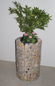 Blumensäule Höhe 62 cm rund, Durchmesser 37 cm, MW 5 x 5 cm, feuerverzinkt inkl. Topf