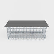 Gartenbank Spiralgabione 105 x 50 x 40 cm - MW 5 x 5 cm, mit Recyclingauflage in anthrazit
