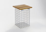 Hocker feuerverzinkt MW 5 x 5 cm, TEAK