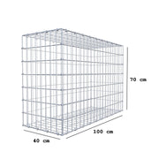 Kuvido Gabione 100 cm x 70 cm x 40 cm (L x H x T), Maschenweite 5 x 10 cm, Spiralring