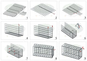 Anbaugabione Typ 2 100 cm x 100 cm x 30 cm (L x H x T), Maschenweite 10 cm x 10 cm, Spirale
