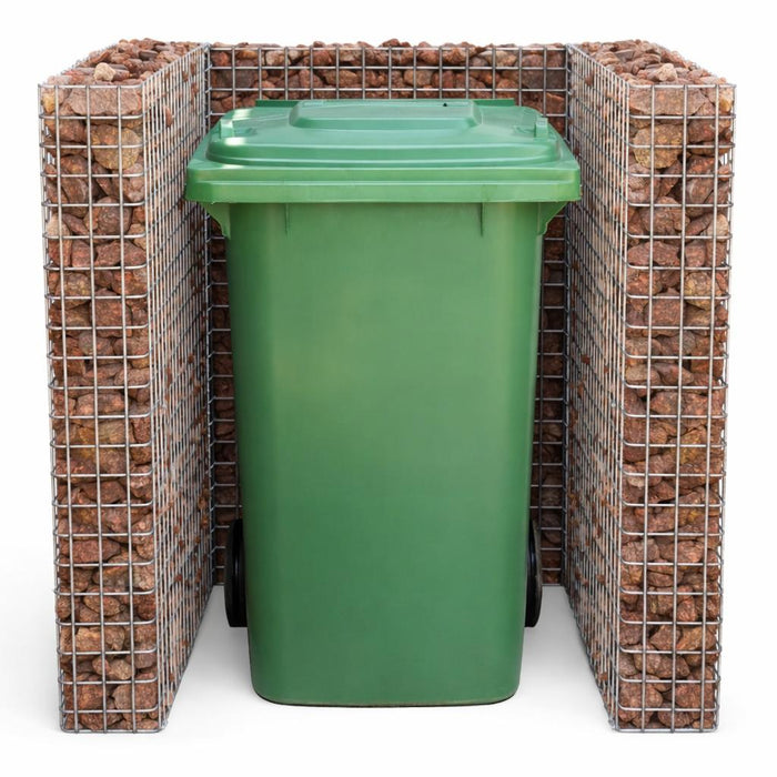 Gabionen Mülltonnenbox - 1 Tonne, 60-120 l, 115 cm Höhe