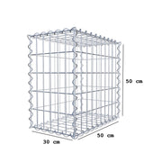 Gabione 50 cm x 50 cm x 30 cm (L x H x T), Maschenweite 5 cm x 10 cm, Spirale