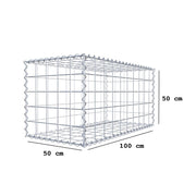 Gabione 100 cm x 50 cm x 50 cm (L x H x T), Maschenweite 10 cm x 10 cm, Spirale