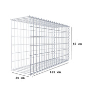 Anbaugabione Typ 2 100 cm x 60 cm x 30 cm (L x H x T), Maschenweite 5 cm x 10 cm, Spirale