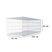 Anbaugabione Typ 2 100 cm x 40 cm x 50 cm (L x H x T), Maschenweite 5 cm x 10 cm, Spirale