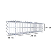 Gabione 100 cm x 20 cm x 20 cm (L x H x T), Maschenweite 5 cm x 10 cm, Spirale