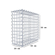 Kuvido Gabionenkorb 50 x 50 x 20 cm (L x H x T)  Verzinktes Stahldrahtgeflecht 4 mm, Maschenweite 5 x 5 cm, Spiralverbinder, für Garten- und Landschaftsgestaltung