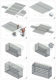 Kuvido Gabionenkorb 100 x 60 x 20 cm  Verzinktes Stahldrahtgeflecht 4 mm, Maschenweite 5 x 10 cm, C-Ring-Verbindung, Garten-Gabion für Steine & Landschaftsgestaltung