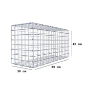 Kuvido Gabione 80 cm x 40 cm x 30 cm (L x H x T), Maschenweite 5 x 5 cm, Spiralring