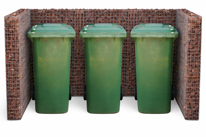 Gabionen Mülltonnenbox  3 Tonnen, 60120 l, 115 cm Höhe