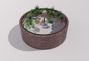 Kuvido Gabionen Hochteich rund, Außendurchmesser 232 cm, Höhe 80 cm, Maschenweite 5 x 5 cm, Wandstärke 15 cm
