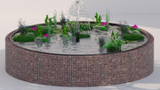 Kuvido Runder Gabionenteich 202 cm Durchmesser x 80 cm Höhe  Hochteich aus verzinktem Stahl, 4 mm Drahtgeflecht, 5 x 5 cm Maschenweite, Gartenteich für Außenbereich