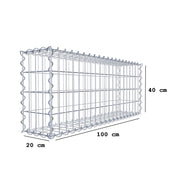Kuvido Gabione 100 cm x 40 cm x 20 cm (L x H x T), Maschenweite 5 cm x 10 cm, Spirale