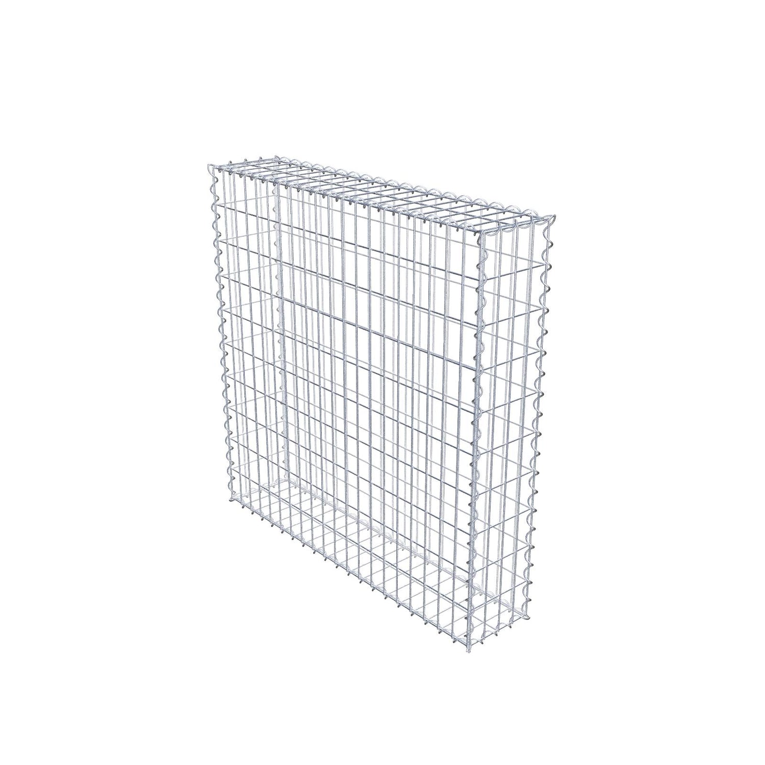 Gabione 100 cm x 100 cm x 20 cm (L x H x T), Maschenweite 5 cm x 10 cm, Spirale